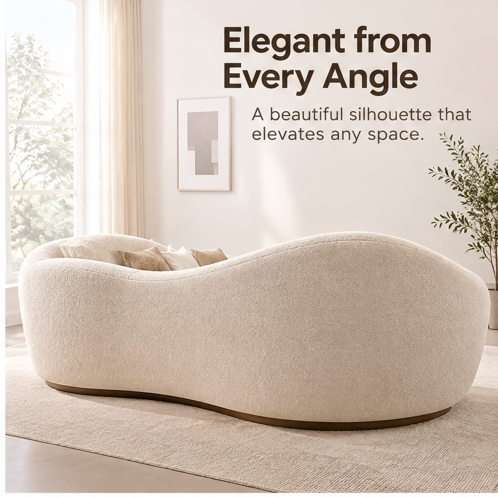 🏀COVEOACH® Modern Curved Boucle Sectional with Storage & Chaise
