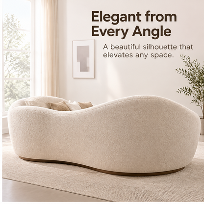 🏀COVEOACH® Modern Curved Boucle Sectional with Storage & Chaise