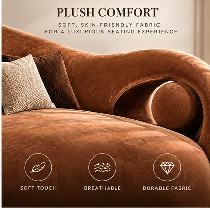 🧪COVEOACH® Modern Curved Velvet Sofa with Metal Base