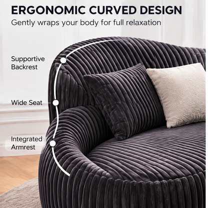 🚀COVEOACH® Ergonomic Curved Corduroy Sofa with Chaise Lounge