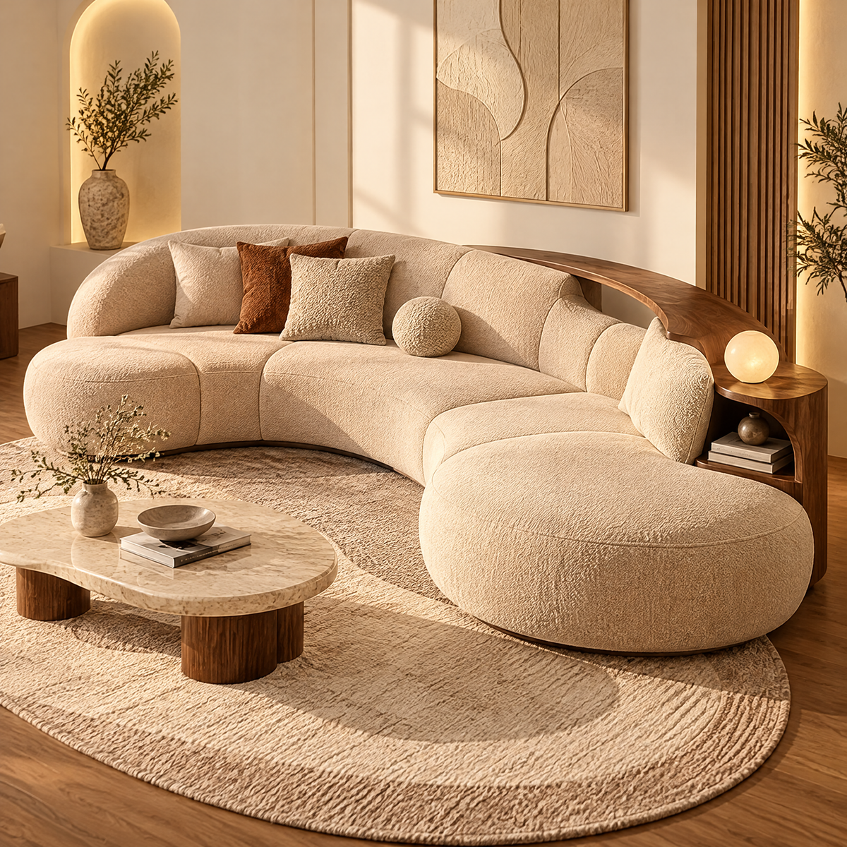 🧱COVEOACH® Modern Sculptural Curved Sectional Sofa
