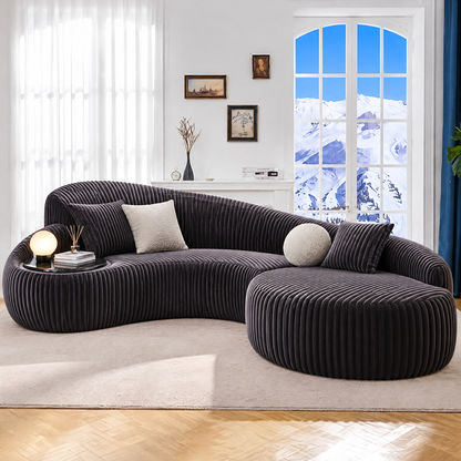 🚀COVEOACH® Ergonomic Curved Corduroy Sofa with Chaise Lounge