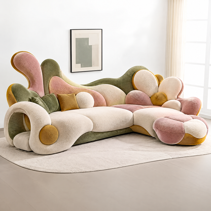 🏀COVEOACH® Modern Curved Boucle Sectional with Storage & Chaise